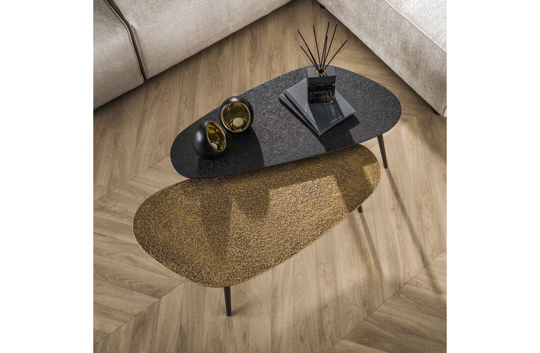 Organische salontafel set van 2 | Metallic - Grijs