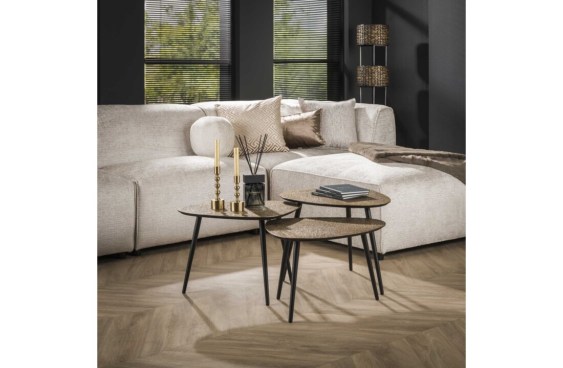 Driehoekige salontafel set van 3 | Metallic - Brons