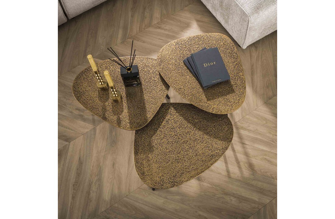 Driehoekige salontafel set van 3 | Metallic - Brons