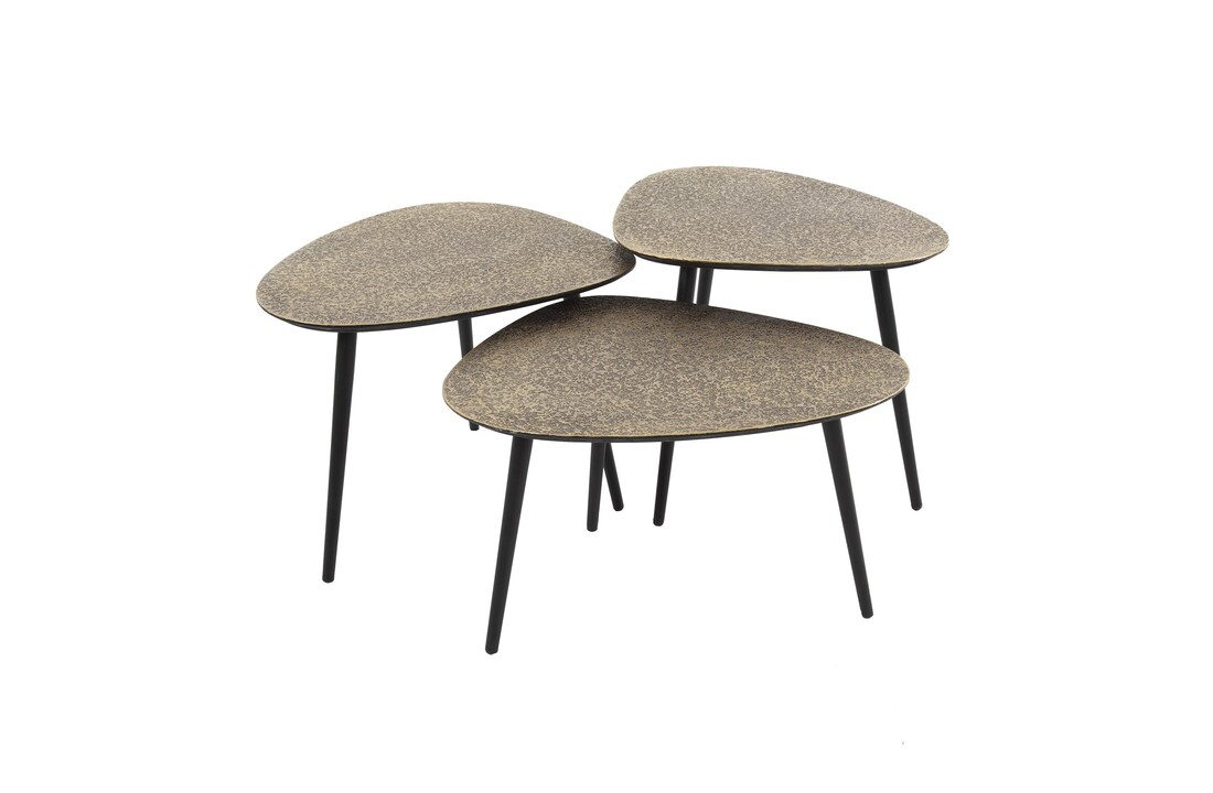 Driehoekige salontafel set van 3 | Metallic - Brons