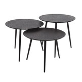 Ronde salontafel set van 3 | Metallic - Grijs