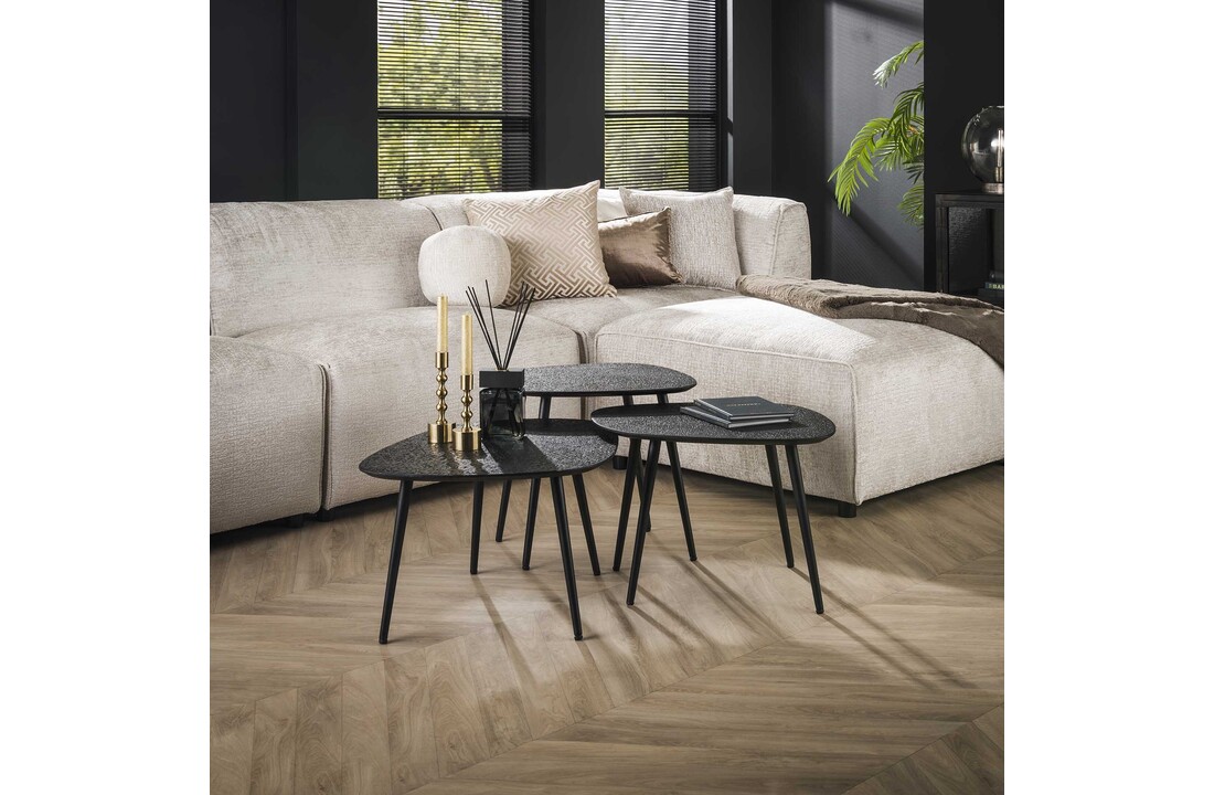 Organische salontafel set van 3 | Metallic - Grijs