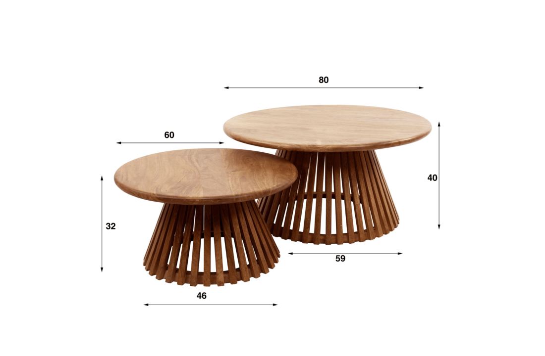 Salontafel Tweak mangohout | Conisch | set van 2