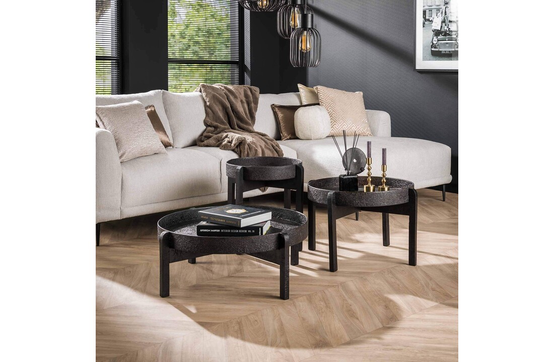 Salontafel Metallic - Grijs | Set van 3