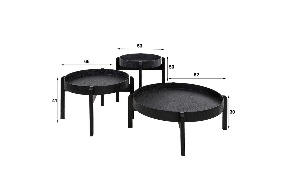 Salontafel Metallic - Grijs | Set van 3