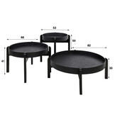 Salontafel Metallic - Grijs | Set van 3