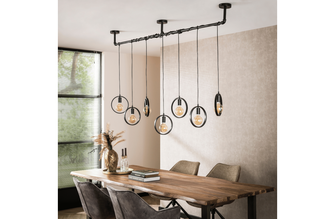 Hanglamp Ring | 7L | Charcoal - Wikkel
