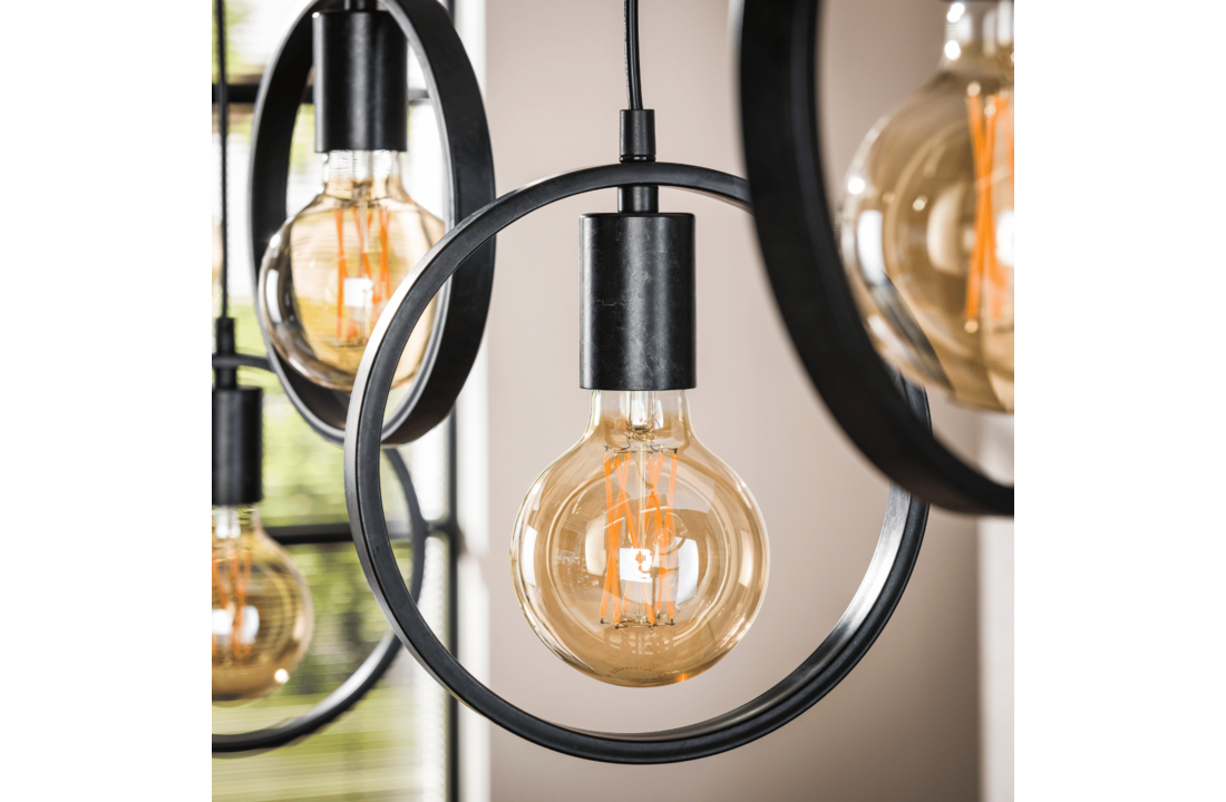 Hanglamp Ring | 7L | Charcoal - Wikkel