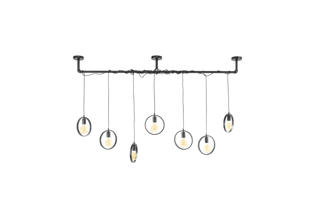 Hanglamp Ring | 7L | Charcoal - Wikkel