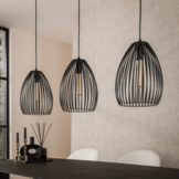 Hanglamp Stripe Metal | 3L | Zwart - Bruin
