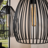 Hanglamp Stripe Metal | 3L | Zwart - Bruin