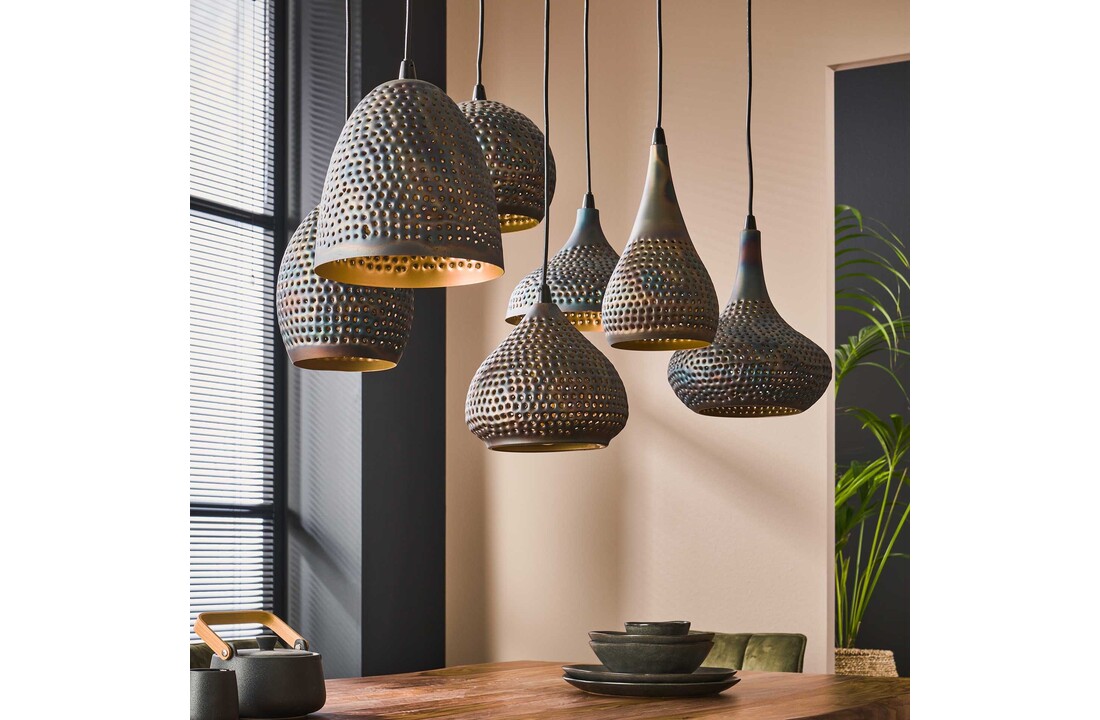 Hanglamp Punch Mix | 4L+3L | Zwart - Bruin