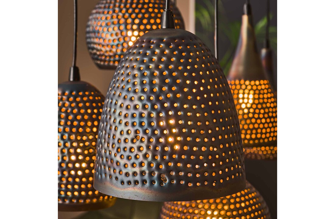 Hanglamp Punch Mix | 4L+3L | Zwart - Bruin