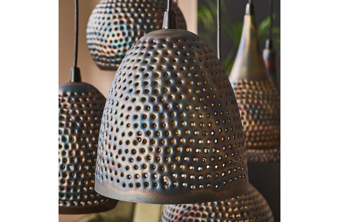 Hanglamp Punch Mix | 4L+3L | Zwart - Bruin