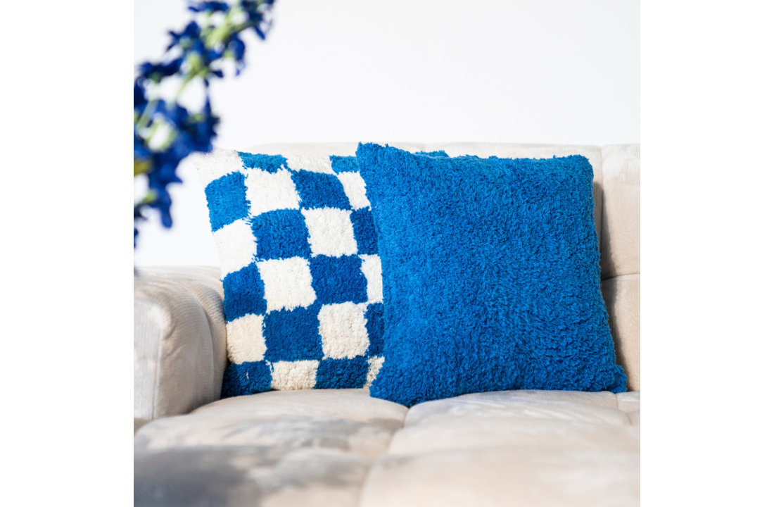 Kussen Chess - blue