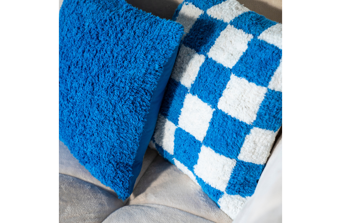 Kussen Chess - blue