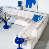 Kussen Chess - blue