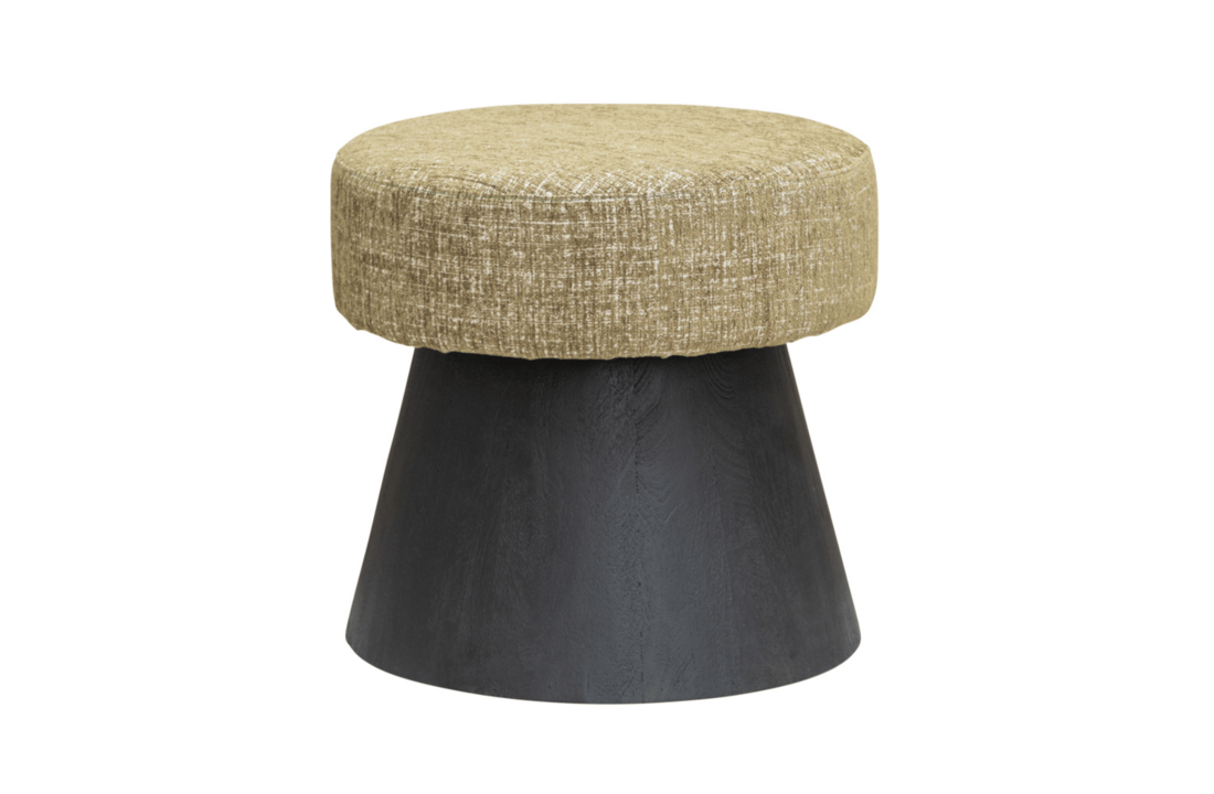 Ronde hocker Ossana | Zwart | 50 cm