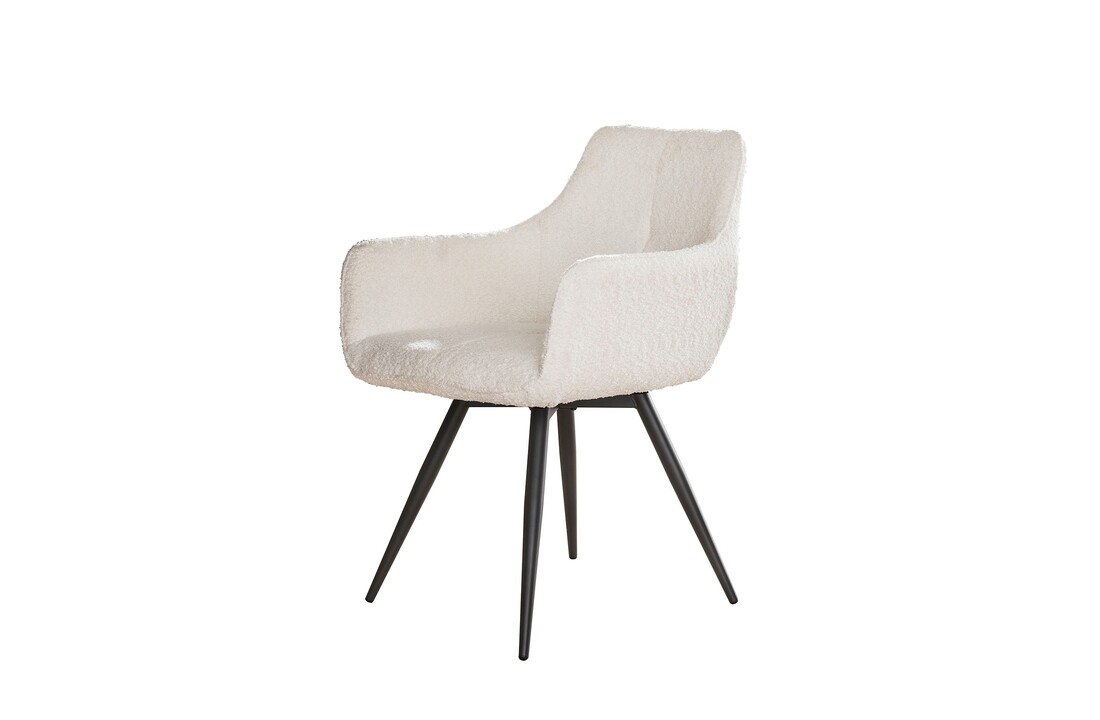 Eetkamerstoel Boucle | Draaibaar | Wit