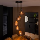 Hanglamp Punch Mix | 5L - getrapt | Zwart - Bruin
