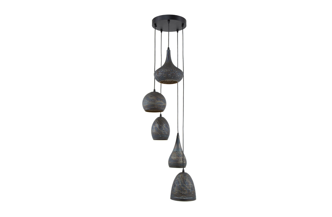 Hanglamp Punch Mix | 5L - getrapt | Zwart - Bruin