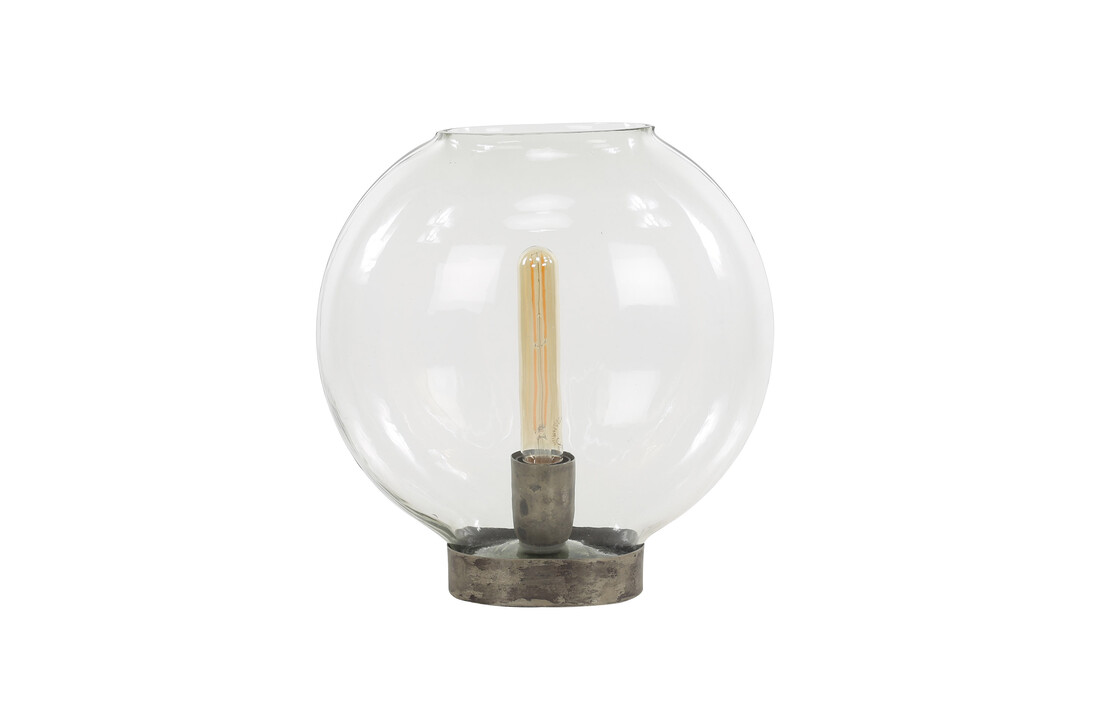 Tafellamp Clear glass | 1L | Zwart nikkel