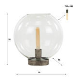 Tafellamp Clear glass | 1L | Zwart nikkel
