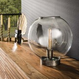 Tafellamp Clear glass | 1L | Zwart nikkel