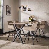 Barkruk Raster | Draaibaar | Velours champagne