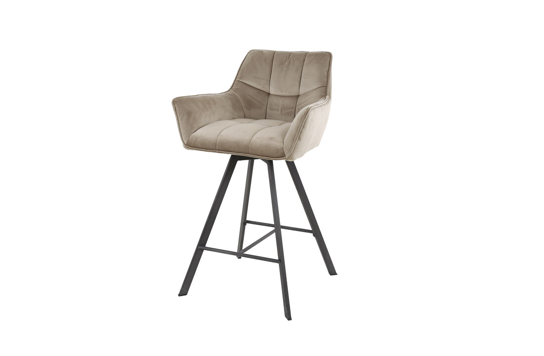Barkruk Raster | Draaibaar | Velours champagne