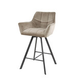 Barkruk Raster | Draaibaar | Velours champagne
