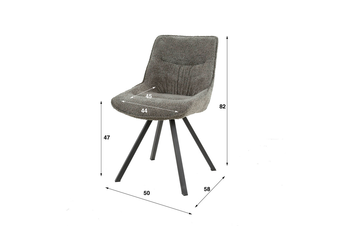 Eetkamerstoel Plooi Boucle | taupe