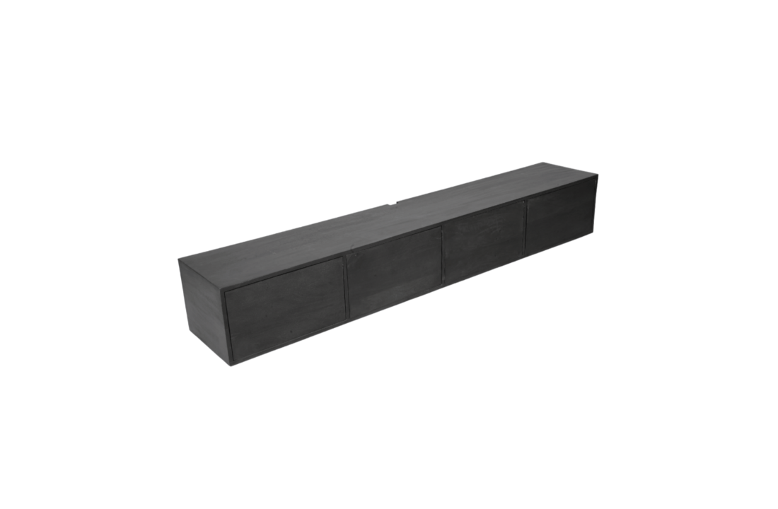 Zwevend Tv meubel Vision Black | 240 cm