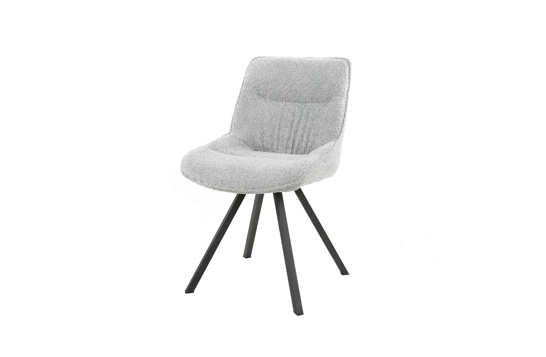 Eetkamerstoel Plooi Boucle | Zilverkleurig