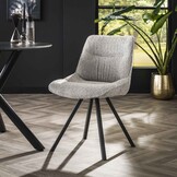 Eetkamerstoel Plooi Boucle | Zilverkleurig