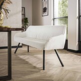 Eetkamerbank Plooi Boucle | Wit | 180 cm