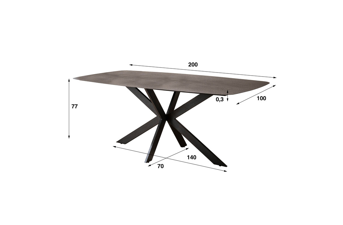 Eetkamertafel Rough Metal | Ovaal | Matrixpoot