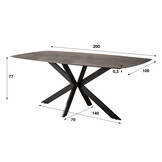 Eetkamertafel Rough Metal | Ovaal | Matrixpoot
