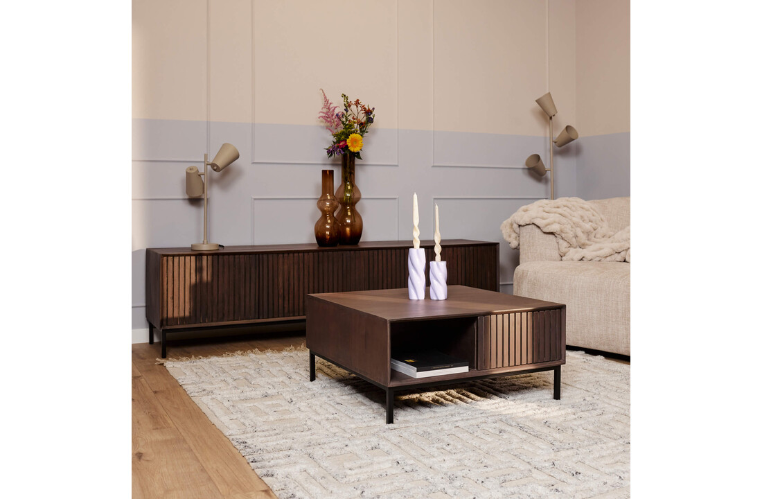 Salontafel Madison Walnoot| 80x80 cm