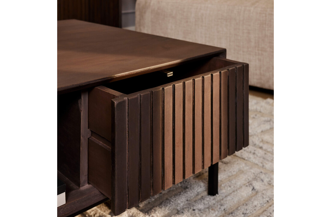 Salontafel Madison Walnoot| 80x80 cm