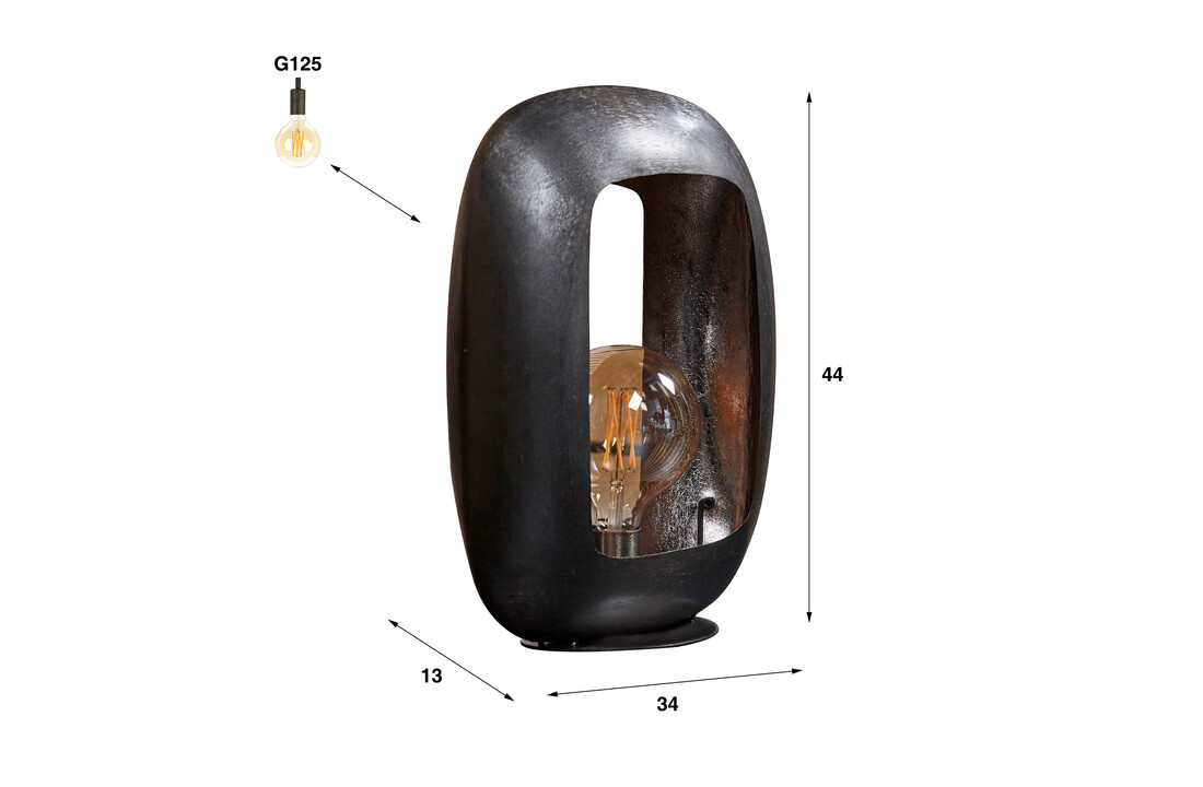 Tafellamp Arch XL | Zwart nikkel