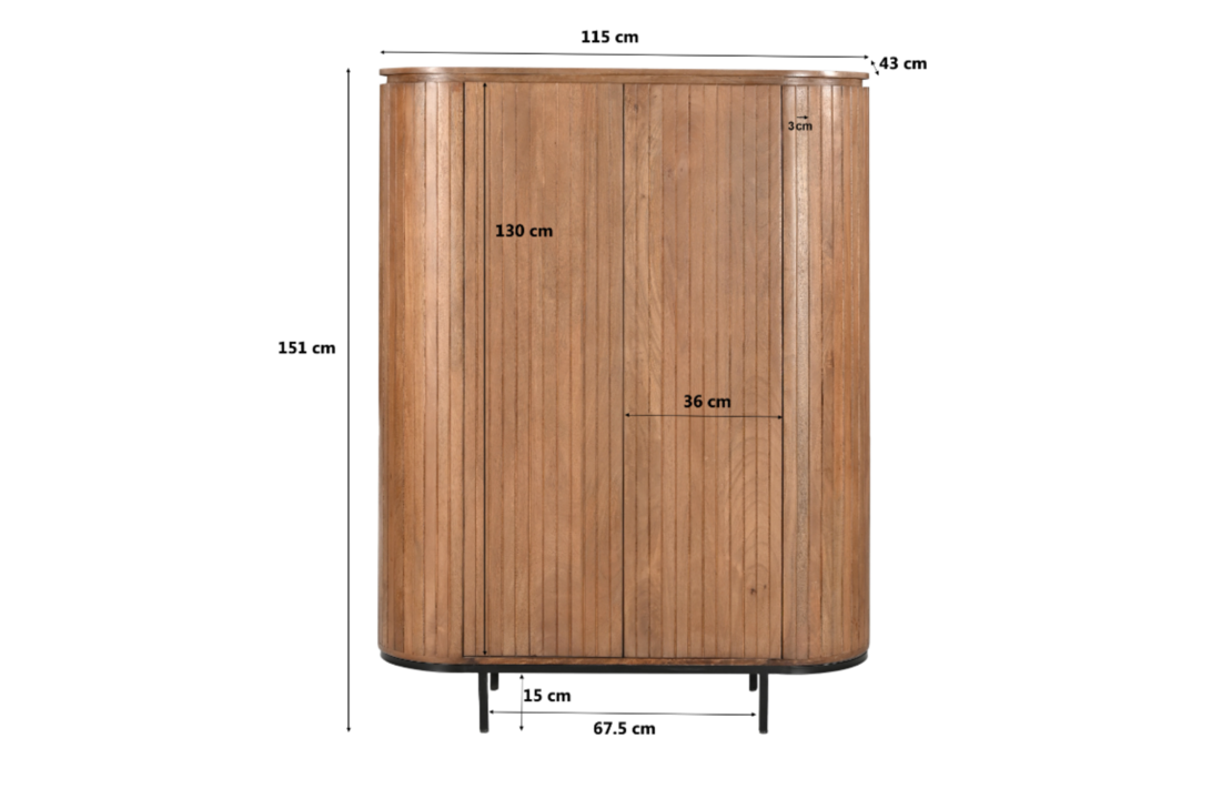 Opbergkast Noor | Naturel | 150cm