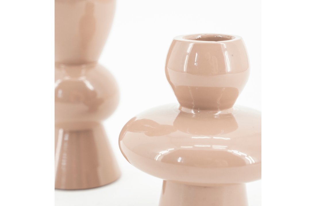 Kandelaar Barolo - old pink (set van 2)