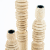 Houten kandelaar set Totem - natural (set van 3)