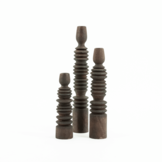 Houten kandelaar set Totem - brown (set van 3)