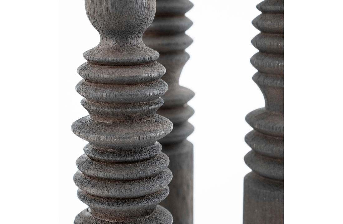 Houten kandelaar set Totem - brown (set van 3)