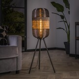 Vloerlamp tripod web | Zwart nikkel
