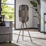 Vloerlamp tripod web | Zwart nikkel
