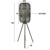 Vloerlamp tripod web | Zwart nikkel