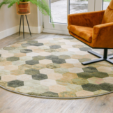 Vloerkleed Ayden | groen | rond | 200 cm